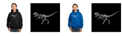 LA Pop Art Boy's Word Art Hoodies - Dinosaur T-Rex Skeleton